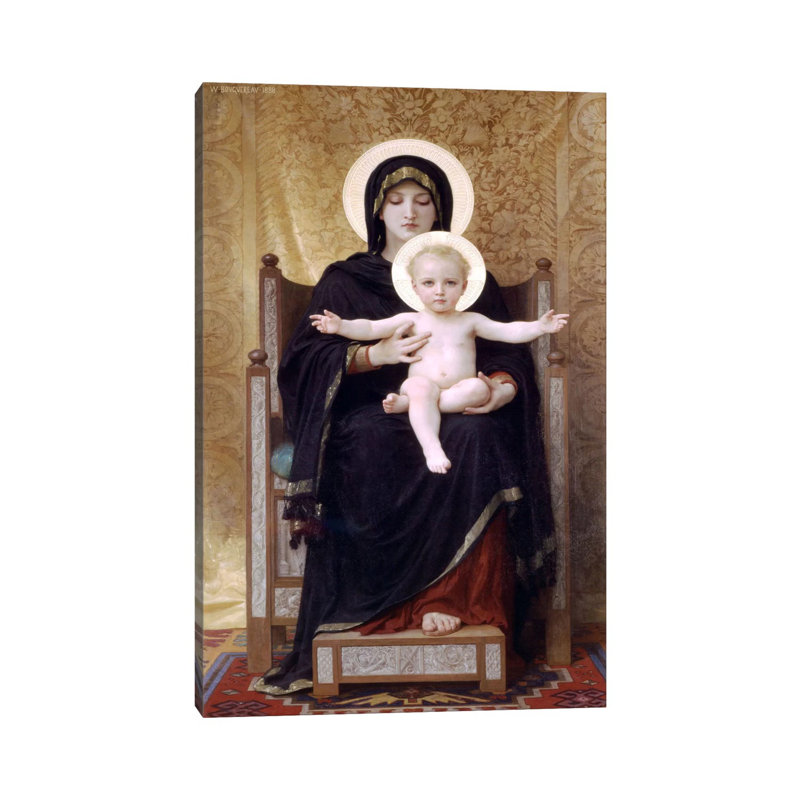 The Seated Madonna (Madone Assise) by William-Adolphe Bouguereau - Wrapped Canvas Painting, 66.04 cm H x 45.72 cm W