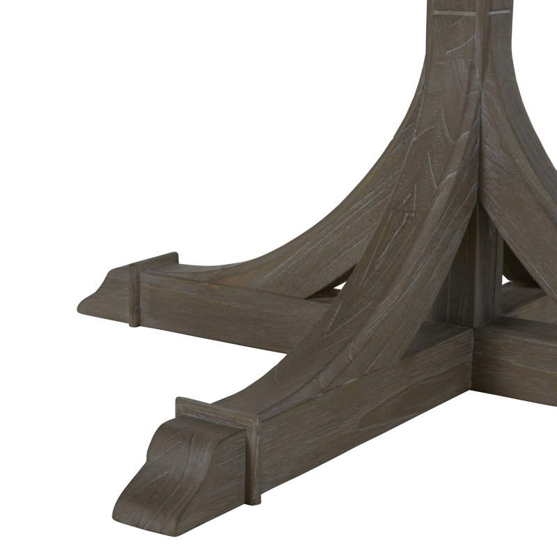 Adams 60" Pedestal Dining Table, Cerused Forest Black