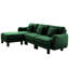 Canapé modulaire convertible en tissu à 3 boucles avec structure en bois robuste en forme de coquillage et pieds cylindriques distinctifs rembourrés en mousse dense pour l'assise-339589032