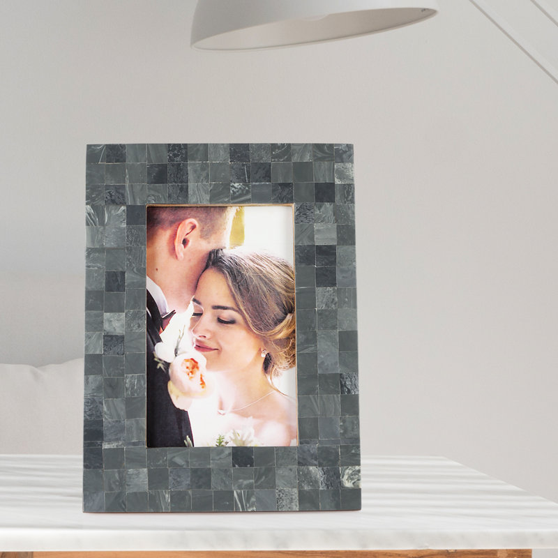 Gaen Grey Wood Picture Frame, 6.69" x 8.66"