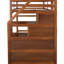 Lit superposé Twintwin avec aspect noyer et lit gigogne pour le rangement des escaliers en bois massif,
