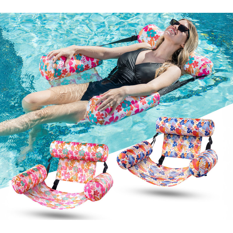2Packs Inflatable Pool Floating Lounge Chairs