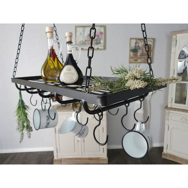 Metal Handcrafted Rectangle Hanging Pot Rack