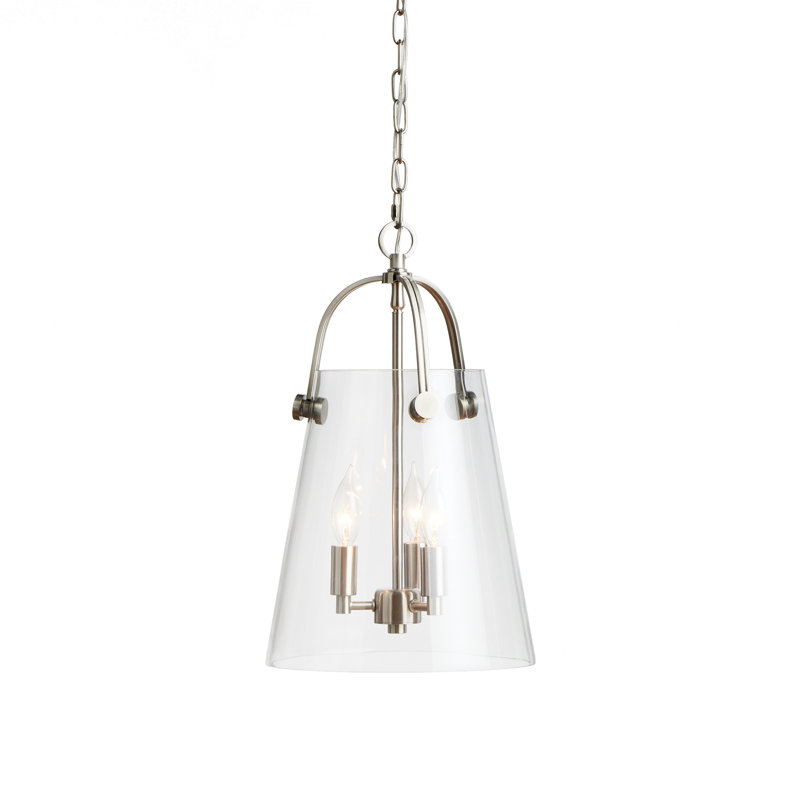 Luminaire suspendu Zelio, Argent argent, H 16,5 po x l 11 po x P 11 po