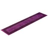 Overdyed Hand-Knotted Wool Modern-Contemporary Purple Runner 2' 8" x 12' 8"