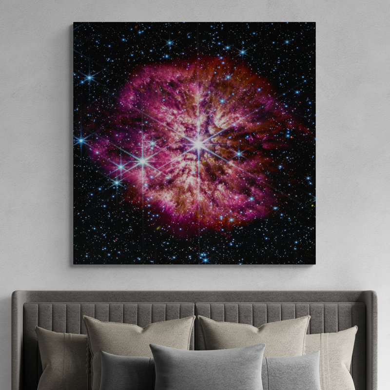 Larimar NASA James Webb Telescope - Wolf-Rayet Star - Wrapped Canvas Print, 30cm H x 30cm W x 4cm D