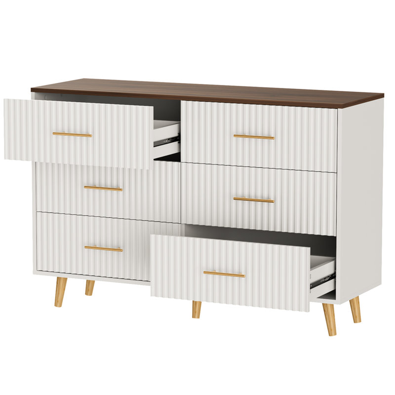6 - Drawer 47.24 '' W Dresser, White
