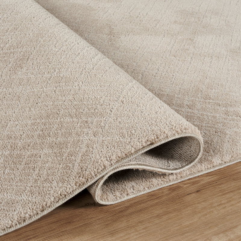 Harper Beige & Brown Geometric High-Low Modern Rug, 2'7" x 10'0", Beige/Brown