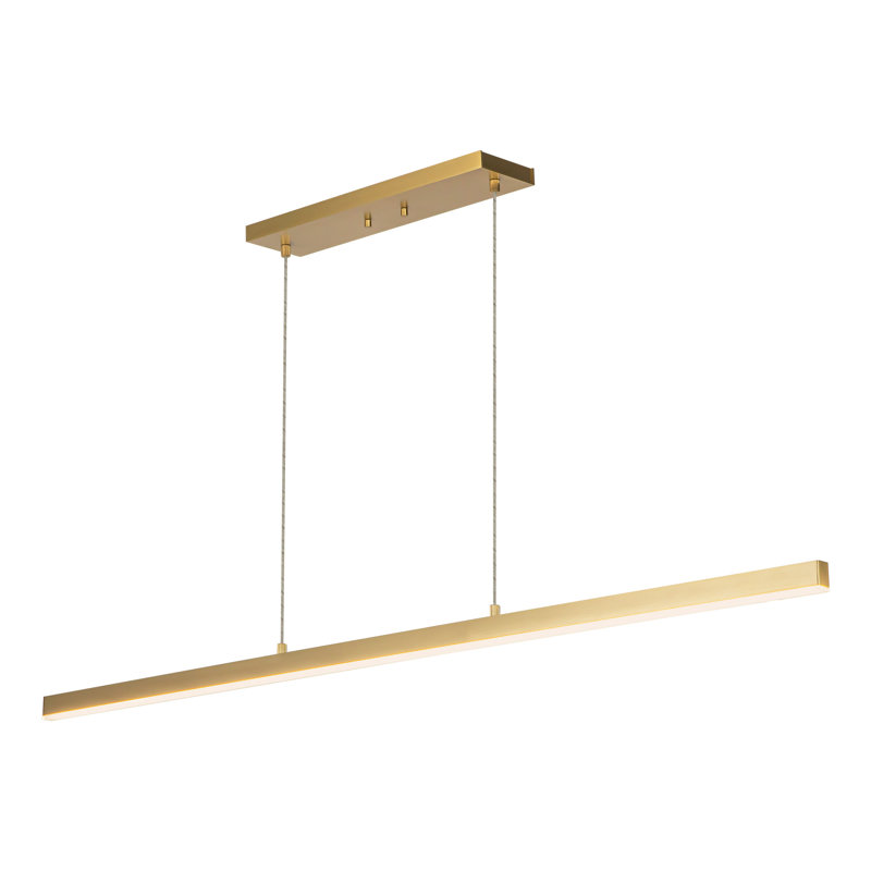 Luminaire suspendu pour îlot de cuisine 1 lumière DEL Vega, Or brossé, 3000 K, H 1,5 po x l 56 po x P 0,75 po