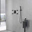 Système de douche, système de douche corps entier de 10 pouces avec jets de corps, pomme de douche carrée à pluie, douche à main et robinet à pression équilibrée à 3 fonctions, ensemble de robinet de salle de bain luxueux.