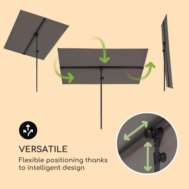 11.2cm X 11.5cm Rectangular Balcony Parasol, Grey