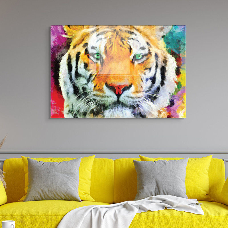 Superbe peinture murale en verre trempé 27,6 po x 39,4 po | 100% verre trempé, épaisseur: 0,16 pouce | Décoration élégante pour le salon ou le bureau, durable et facile à nettoyer, idée de cadeau parfaite