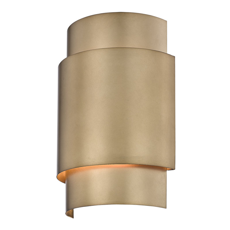 Leadington Flush Mounted Sconce, Rubbed Brass
