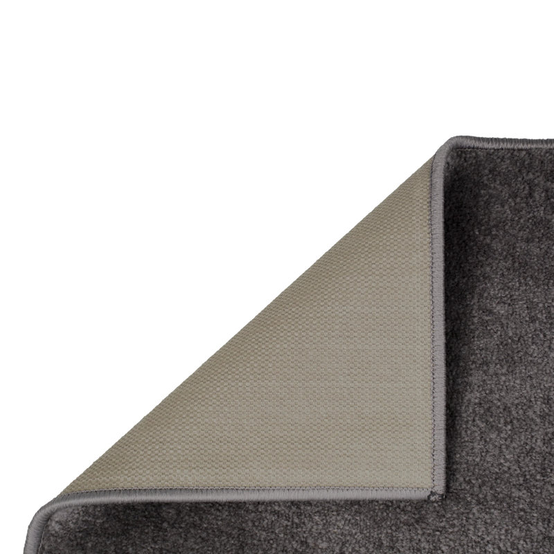 Custom Size Rug Solid Color Gray Medium Pile Slip Resistant, Runner 3' x 10'