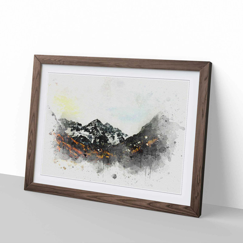 Maroon Bells Mountains in Colorado in Abstract - Framed Print, 35cm H x 50cm W x 2cm D, Walnut