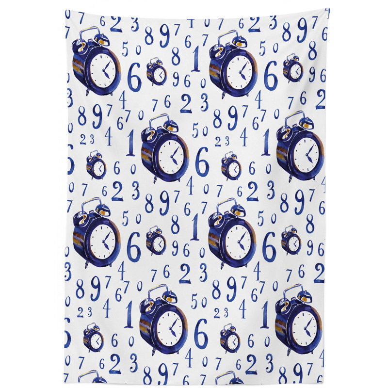 Clock Geometric Tablecloth, 70" L x 52" W