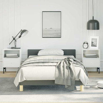Base de lit en tissu Pranavi vidaXL, support de lattes, sans matelas
