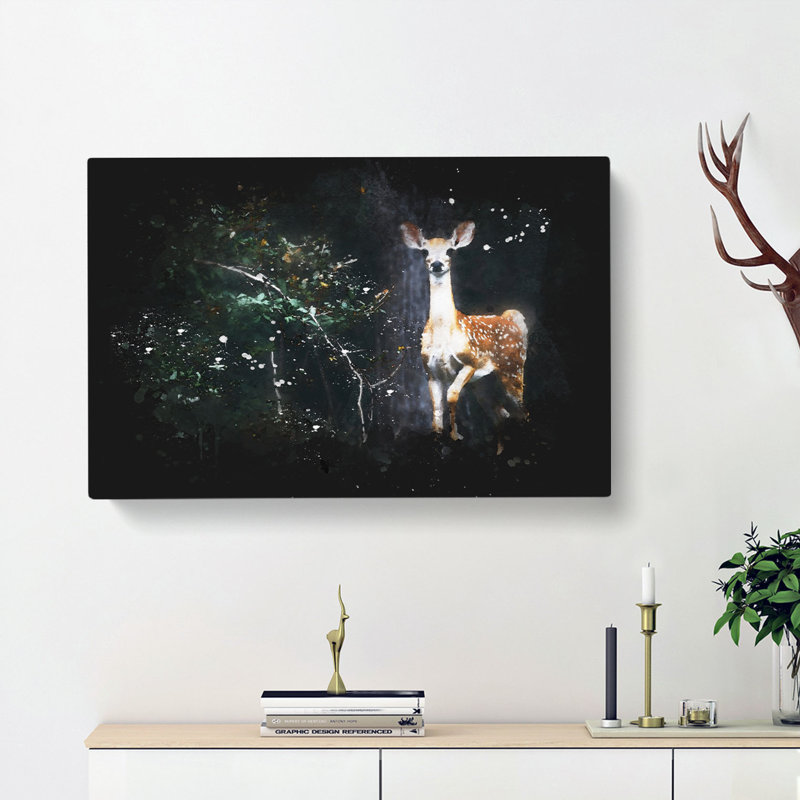 Curious Fawn - Wrapped Canvas, 40cm H x 60cm W x 3cm D