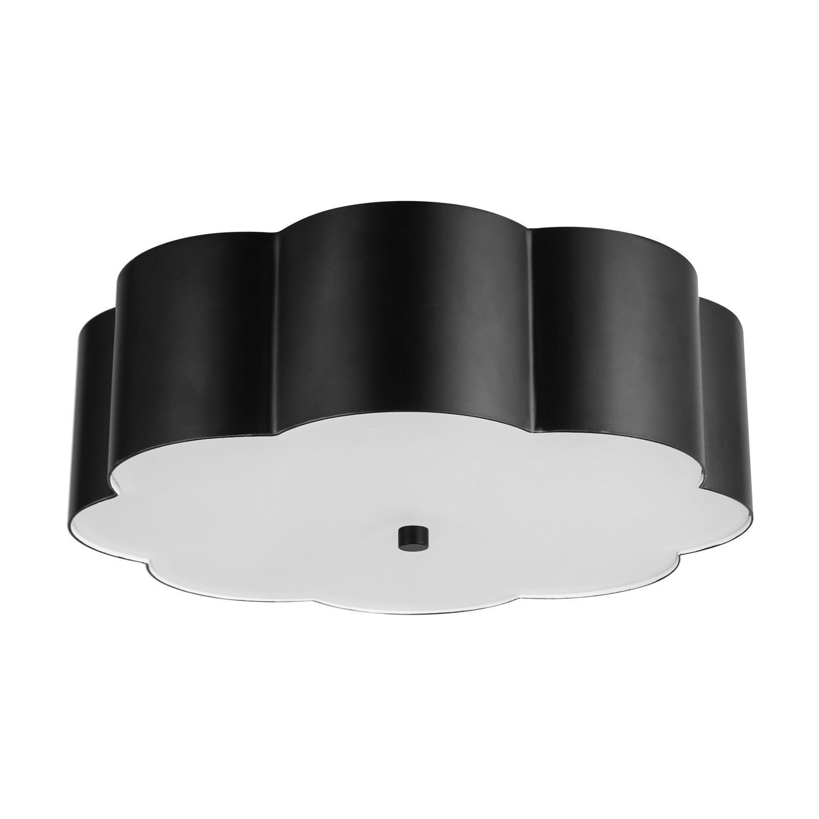 Embry 14-In Flush Mount, Black, White/Black