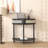 Unique Half Moon Design End Table with Sliding Rattan Door,Elegant Semi-circle Entryway