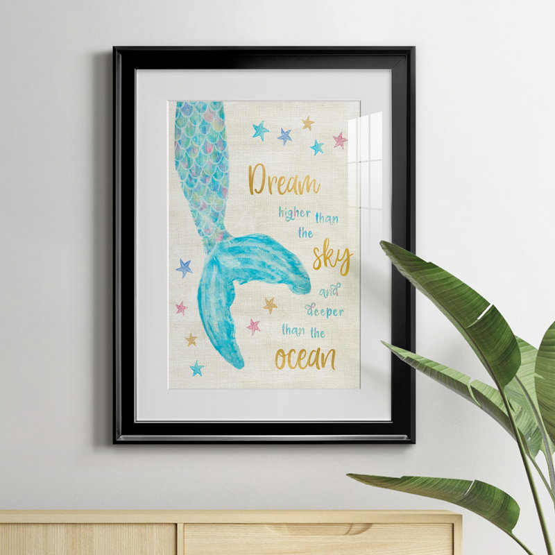 Mermaid Dream - Peinture encadrée, Noir, H 22,5 po x l 30,5 po x P 1,5 po
