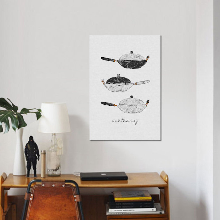 « wok this way », impression sur toile, H 60 po x l 40po x P 1,5 po, Toile tendue, Pas de tapis