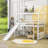 Twin Size Wooden House Loft Bed with Slide-2044970394