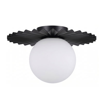 Abbey 1-Light Dimmable Glass Globe Flush Mount