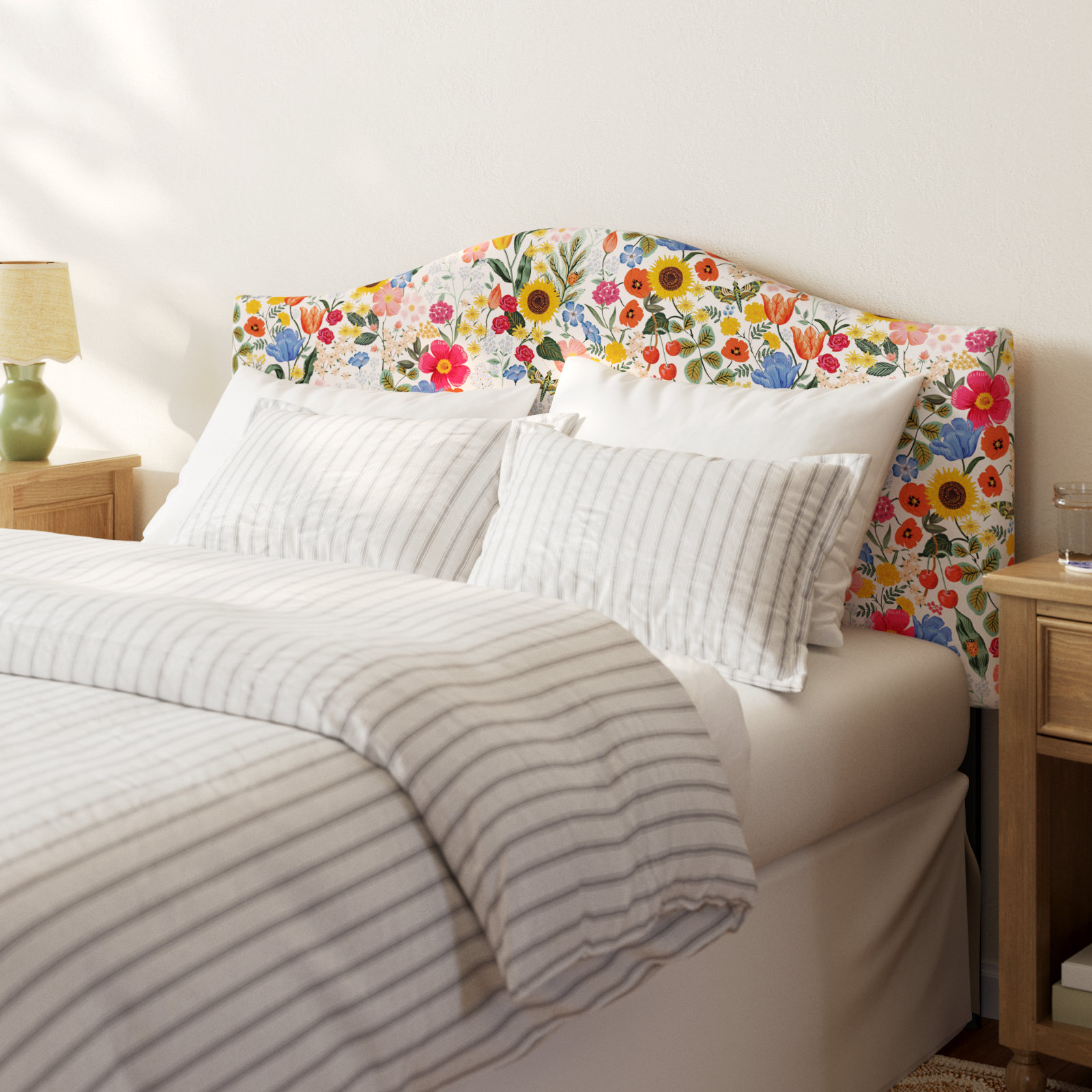 Rifle Paper Co. x Cloth & Company Mayfair Headboard, Full/Double, Rpc Blossom Blush Linen