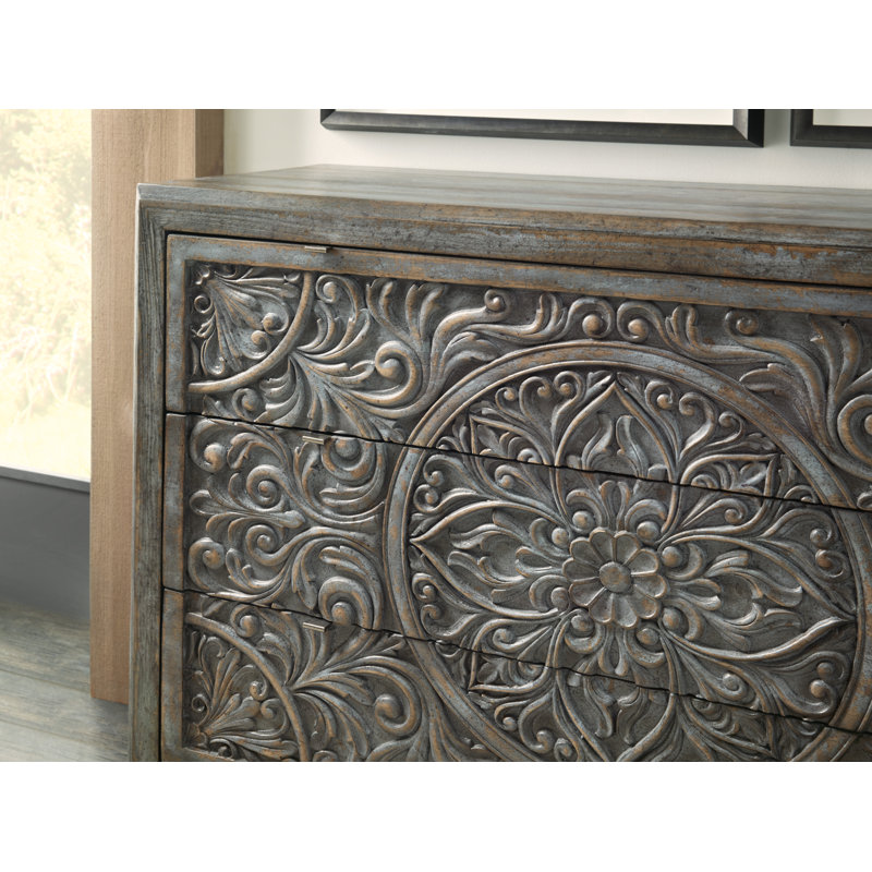 La Grange Solid Wood Accent Chest, Blue