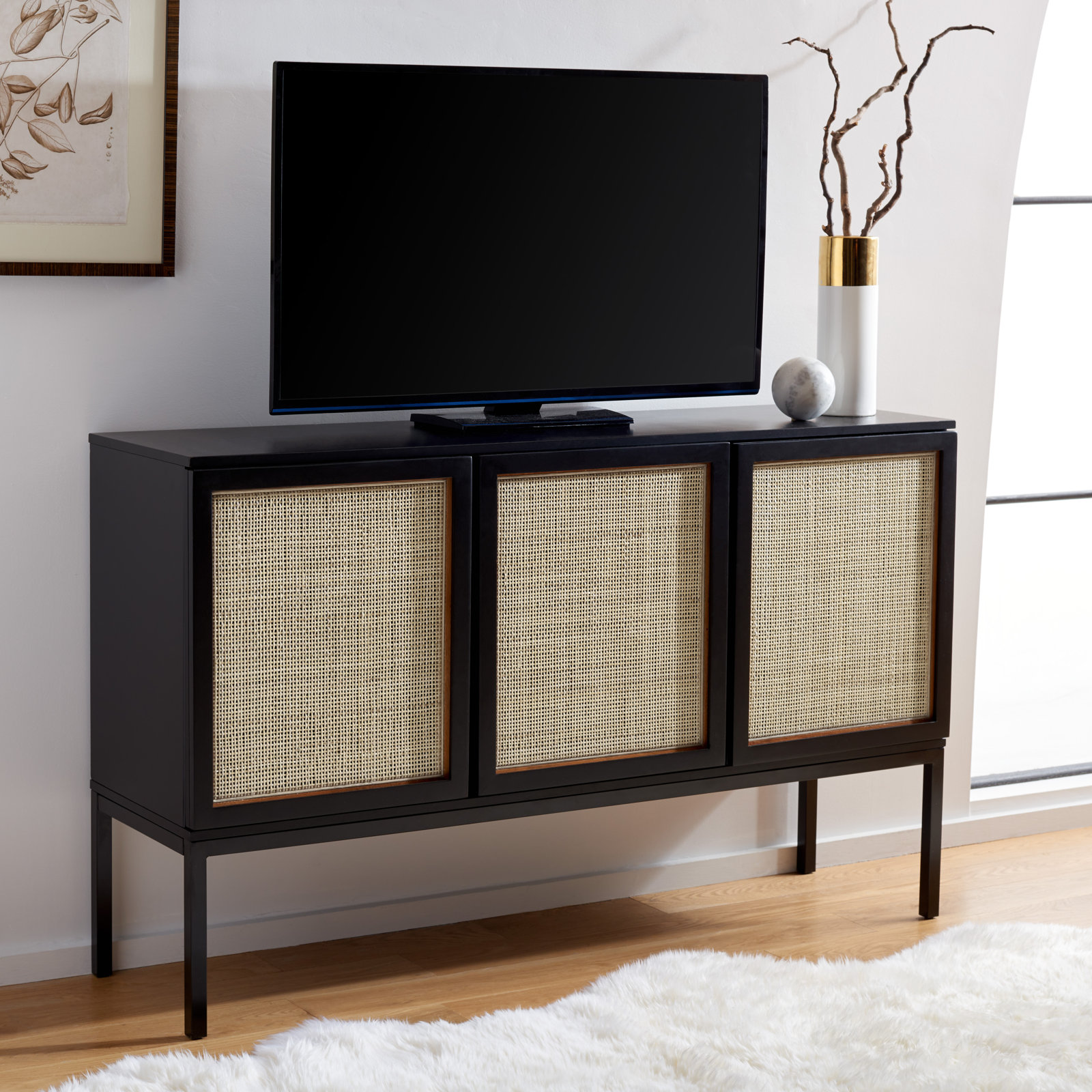 Ehren Mahogany Sideboard, Black/Black