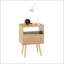 Table de bout en rotin 15,75 po avec prise de courant et ports USB-1080682411