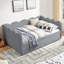 Lit de jour double en vichy double avec couchette simple sans sommier, avec port USB et adorable tissu en forme de vague-591085815
