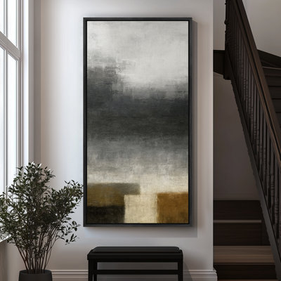 Abstract Framed Canvas Wall Art - Neutral Minimalist Print for Modern Wall Decor