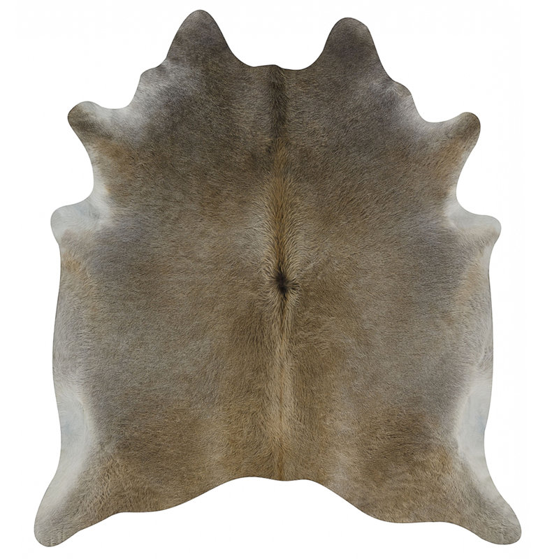Tapis en cuir de vache Frailey - tapis en cuir véritable gris Palomino, parfait pour un décor rustique ou moderne