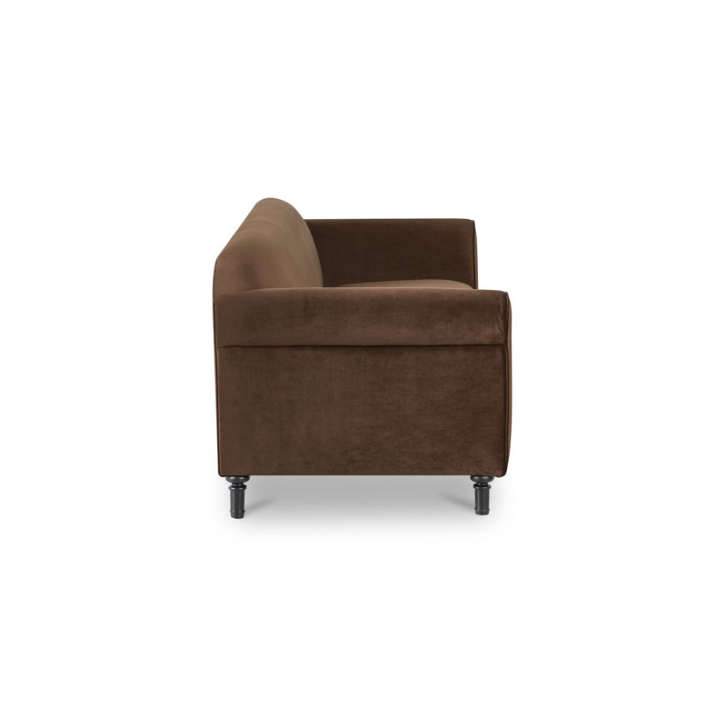 Harmony Sofa Dark Brown Faux Mohair, Brown 