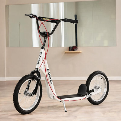 Scooters pour enfants avec finition blanc doux, conception réglable, acier blanc et cadre en acier