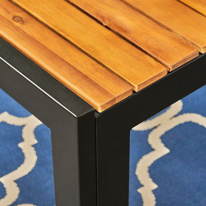 Table de salle à manger en bois tendance avec pieds en fer - 59,67 po de profondeur x 34,83 po de largeur, 29,95 po de hauteur, finition protégée, assemblage requis et fabrication