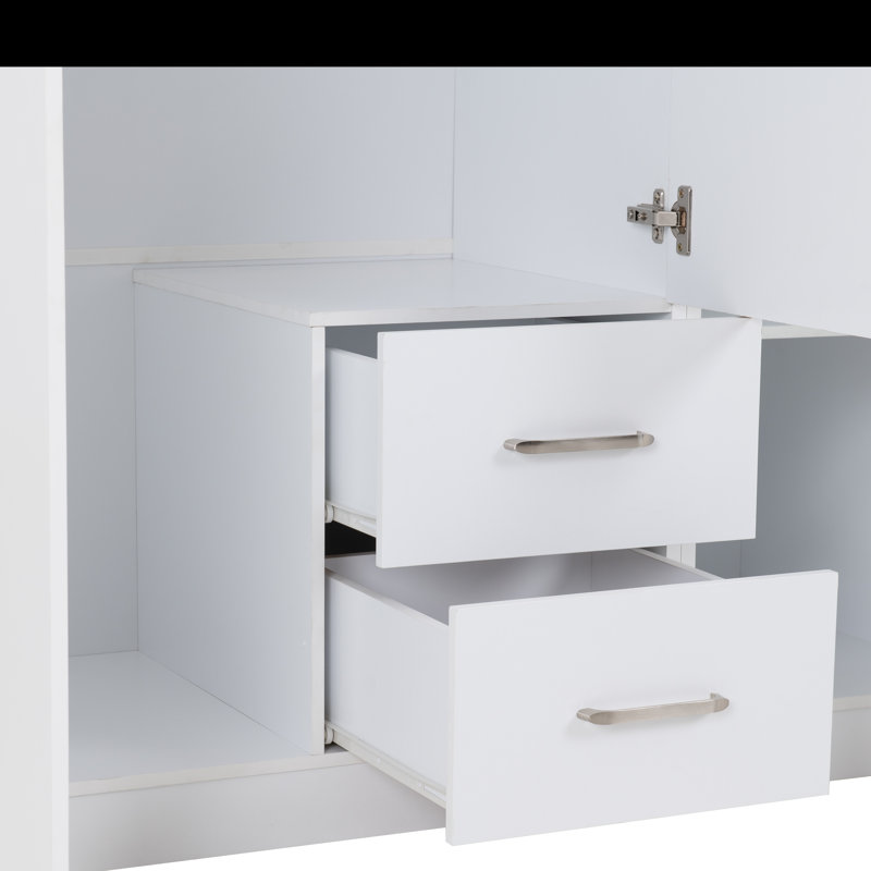 Tarves 3 Door Manufactured Wood Wardrobe, Matt White