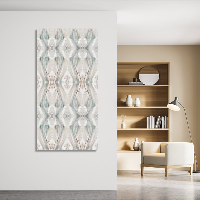 Print by John Beard, Brown Framed Canvas, 61.5" H x 31.5" W x 1.75" D