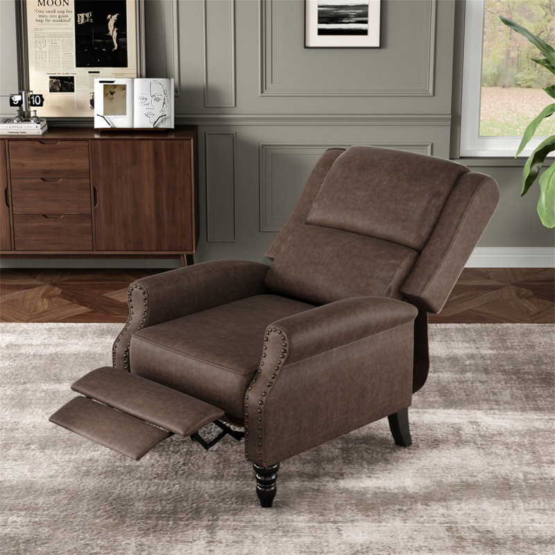 Faux Leather Pushback Recliner Chair For Living Room Bedroom RV