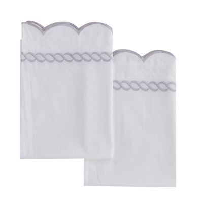 Taies d'oreiller à motif de corde festonnée T600