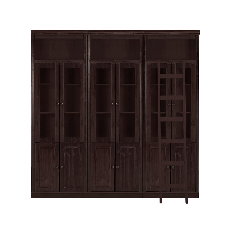 Deirra 223cm H x 222cm W Library Bookcase, Brown