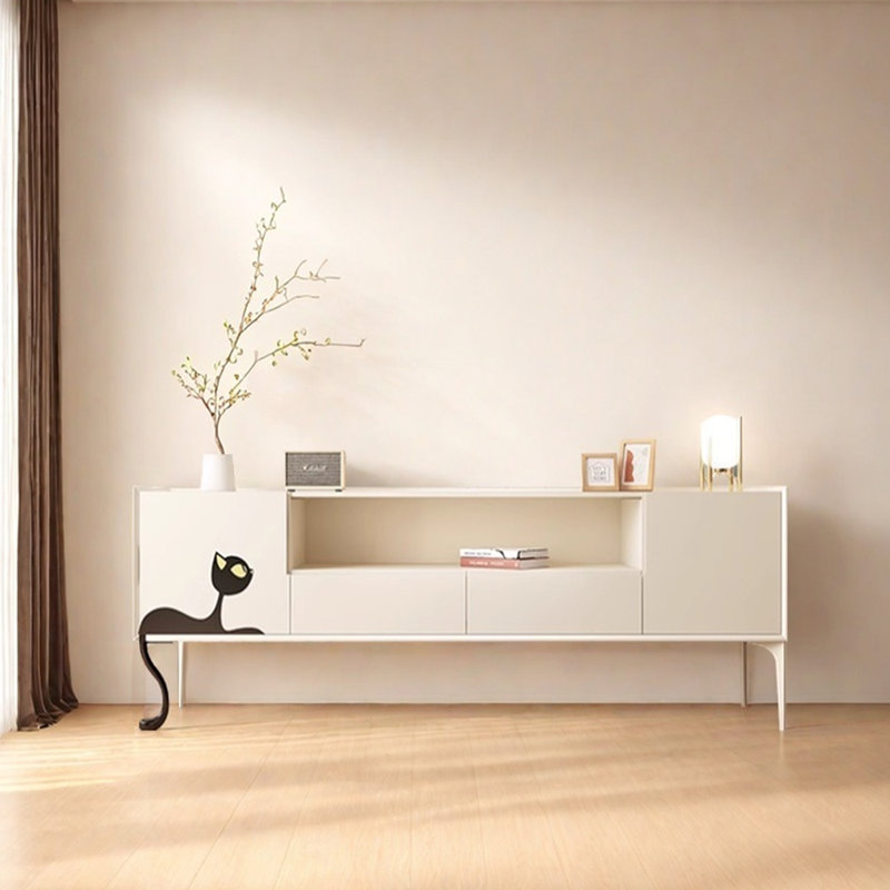 Meuble télé moderne de style crème moderne, 78.74"