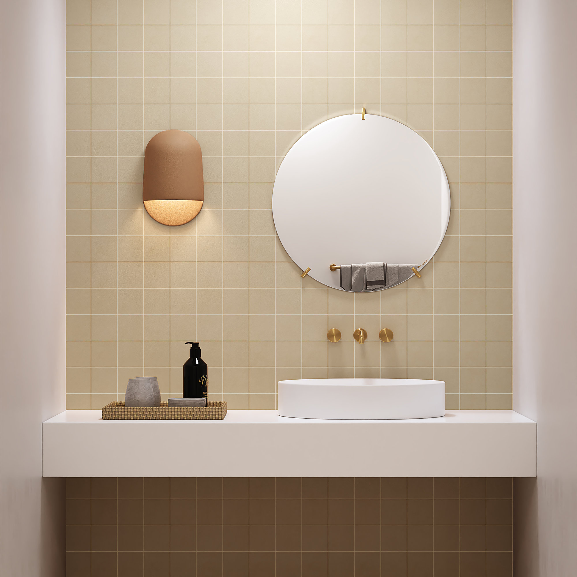 Sahara 4" x 4" Porcelain Wall & Floor Tile, Ecru