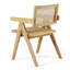 Chaise de salle à manger rétro 21 pouces Cid Ayla, dossier en rotin tissé, finition brun naturel-2001185628