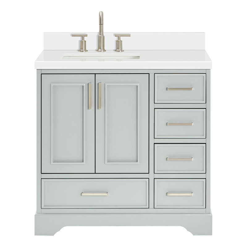 Meuble-lavabo simple avec plateau Abshire 37, Gris