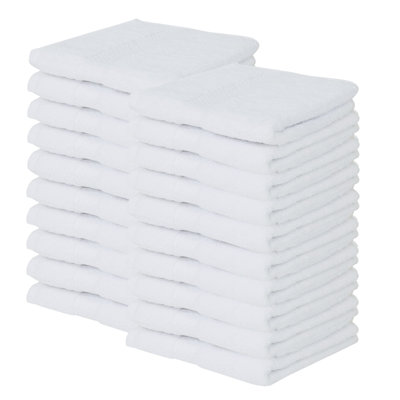 Splash 100% Cotton Zero Twist Washcloth Set, 550 GSM Soft Absorbent Cotton Washcloths & Face Towels for Bathroom, Spa & Daily Use, OEKO-TEX Certified, 20 Pack, Yellow