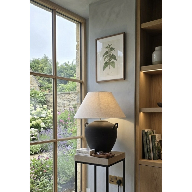 Ceramic Table Lamp, Black, Black