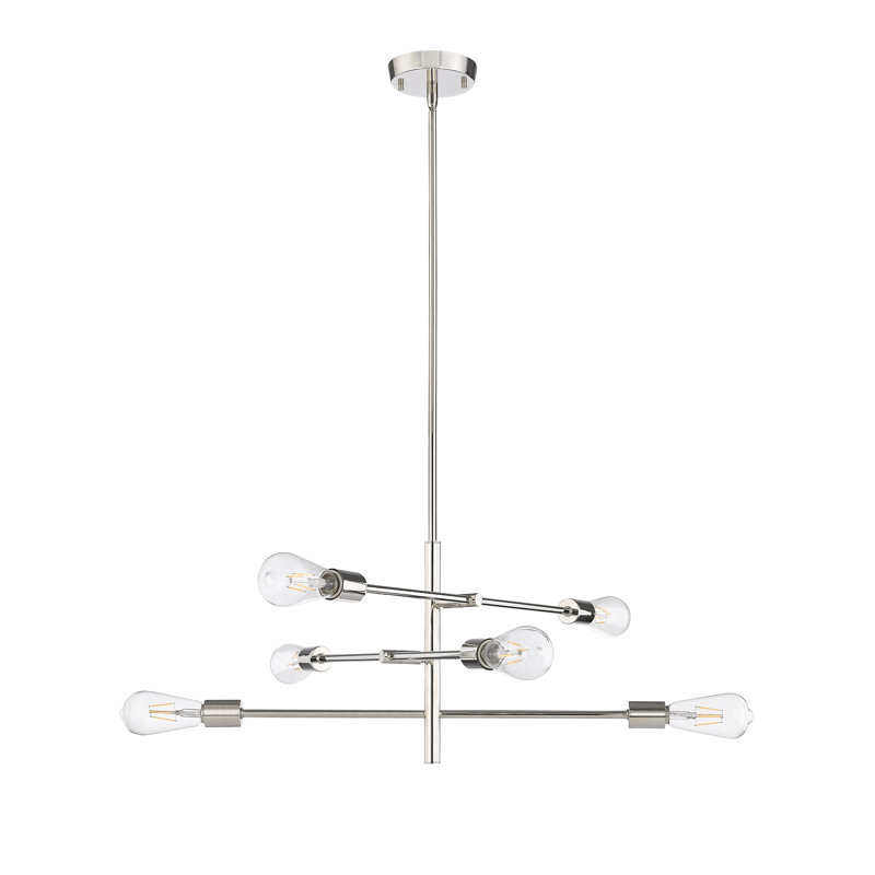 Lustre linéaire spoutnik moderne à 6 lumières de 25,625 po Decco
